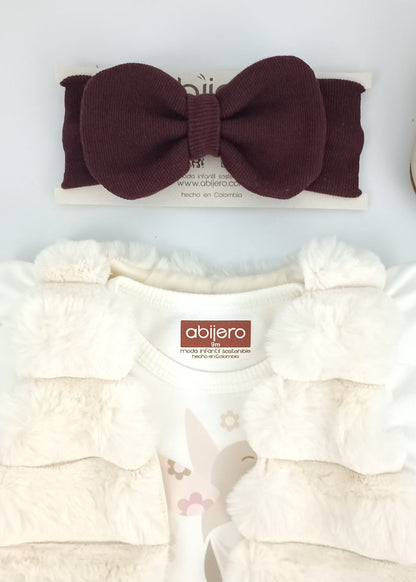 Regalo Listo! Conjunto Chaleco y busito colibrí bebita