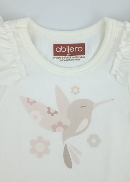 Regalo Listo! Conjunto Chaleco y busito colibrí bebita