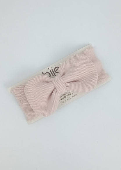 Accesorio balaca moño en algodón para bebita