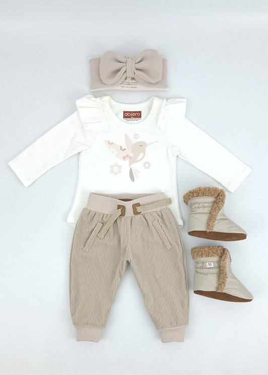 Regalo Listo! Conjunto Blusita colibrí y jogger niña