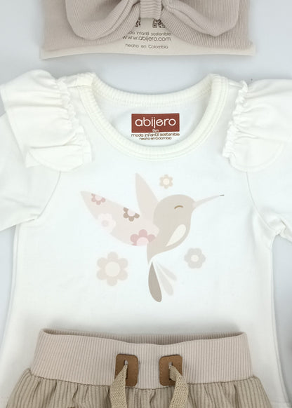 Regalo Listo! Conjunto Blusita colibrí y jogger niña