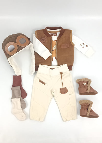 Regalo listo! Conjunto Piloto con cargo bebito