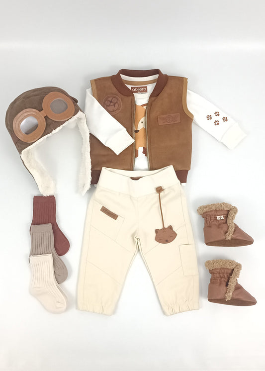 Regalo listo! Conjunto Piloto con cargo bebito