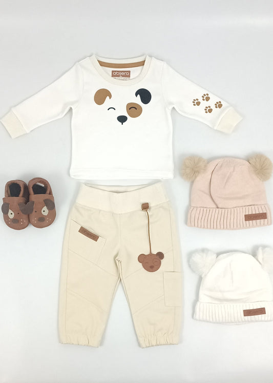 Regalo Listo! Conjunto cargo perrito bebito unisex