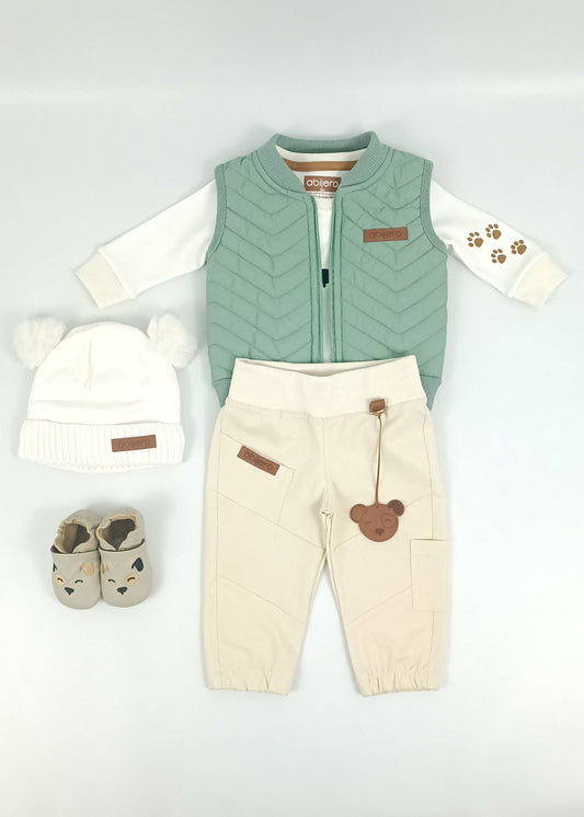 Regalo listo! Conjunto Perrito, chaleco con cargo niño