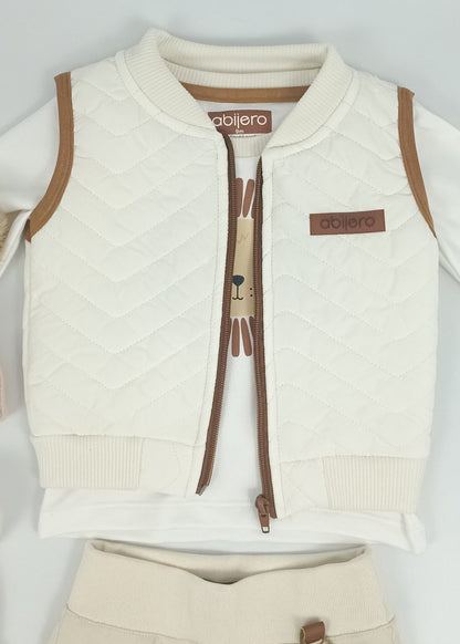 Regalo listo! Conjunto León, chaleco con cargo bebito