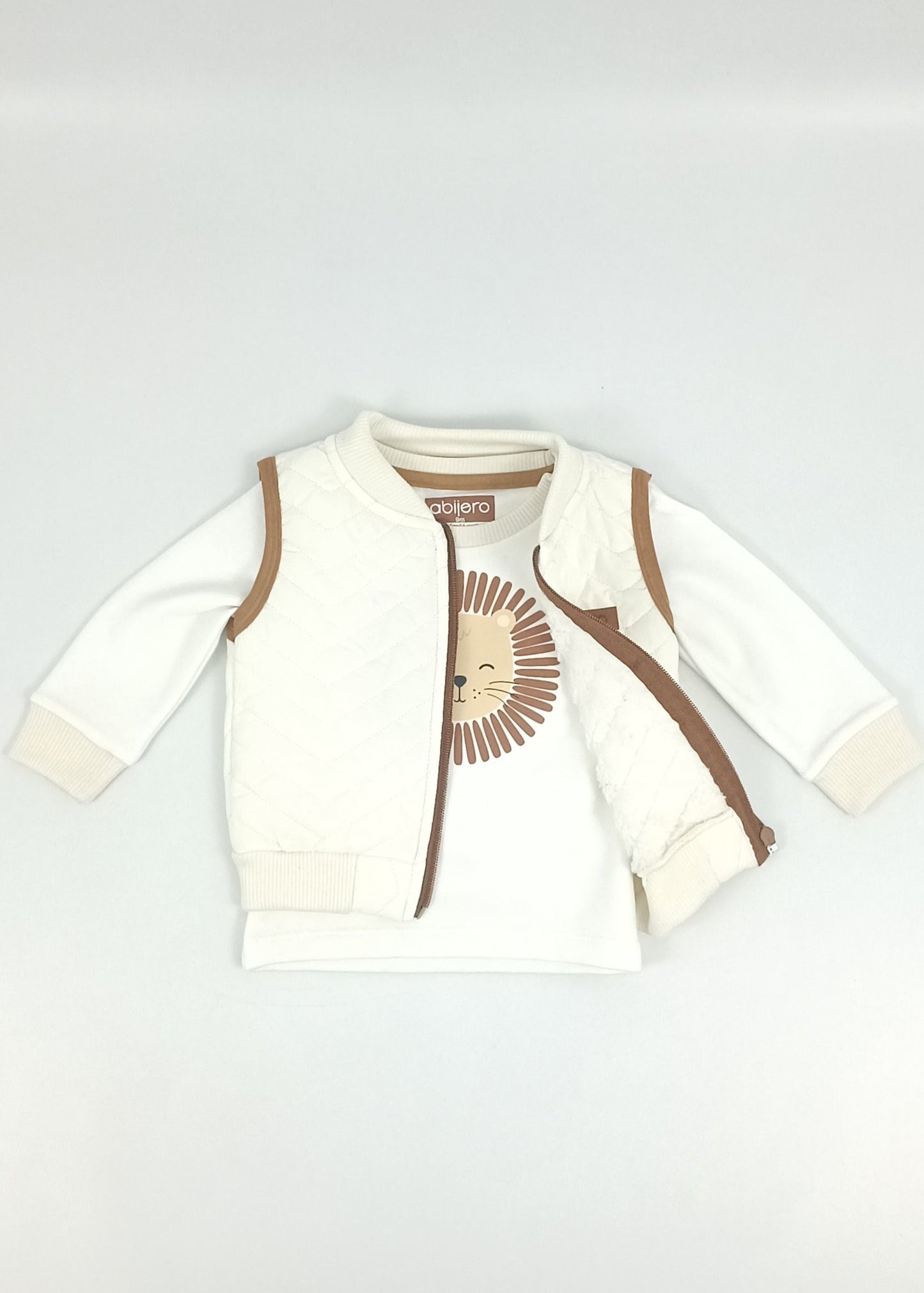 Regalo listo! Conjunto León, chaleco con cargo bebito