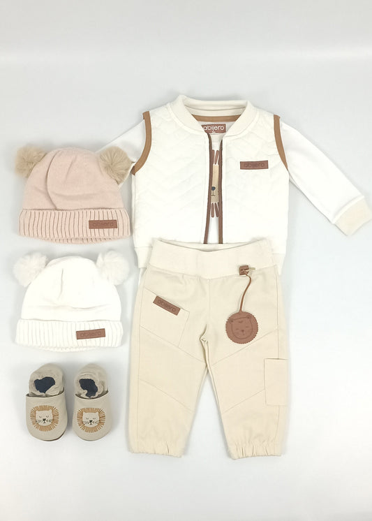 Regalo listo! Conjunto León, chaleco con cargo bebito