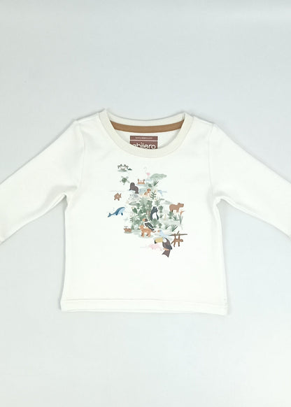 Regalo listo! Conjunto Colombia biodiversa, con jogger beige niño