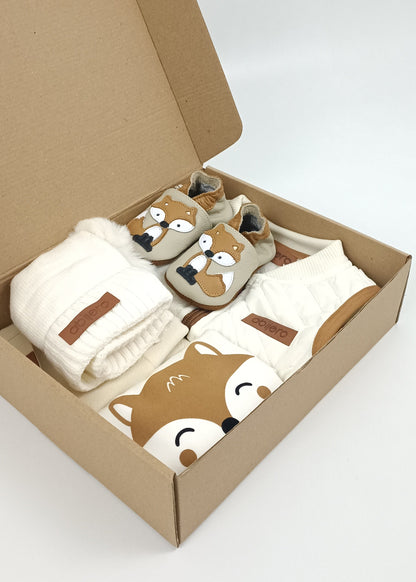 Regalo listo! Conjunto Zorrito, chaleco con cargo niño