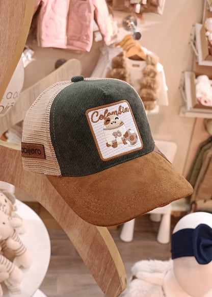Gorra Trucker Infantil de Pana y Gamuza – Colección Colombia & Fauna Nativa