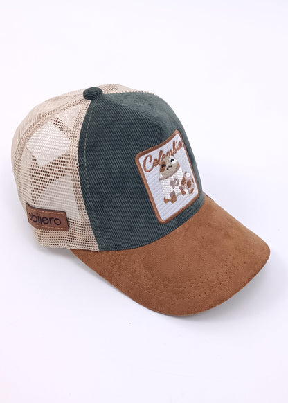 Gorra Trucker Infantil de Pana y Gamuza – Colección Colombia & Fauna Nativa
