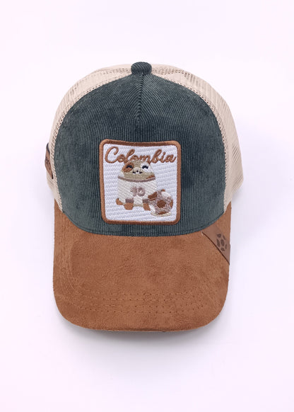 Gorra Trucker Infantil de Pana y Gamuza – Colección Colombia & Fauna Nativa