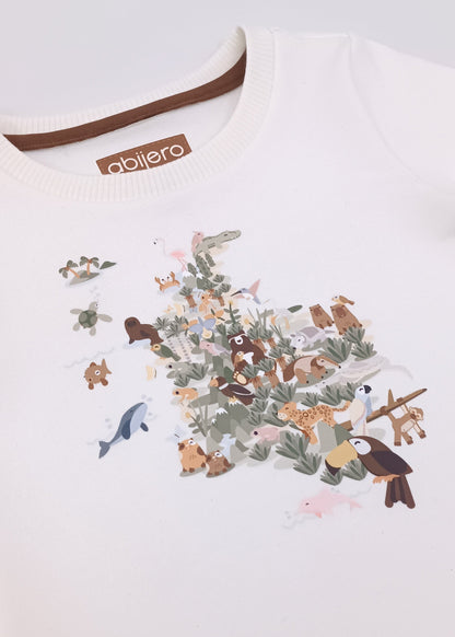 Busito estampado de biodiversidad Colombia Niño