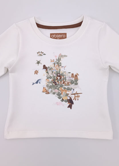 Busito estampado de biodiversidad Colombia Niño