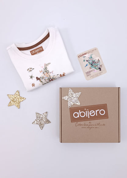 Busito estampado de biodiversidad Colombia Niño
