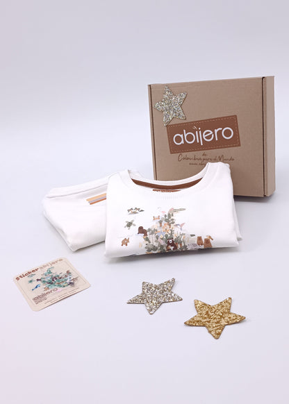 Busito estampado de biodiversidad Colombia Niño