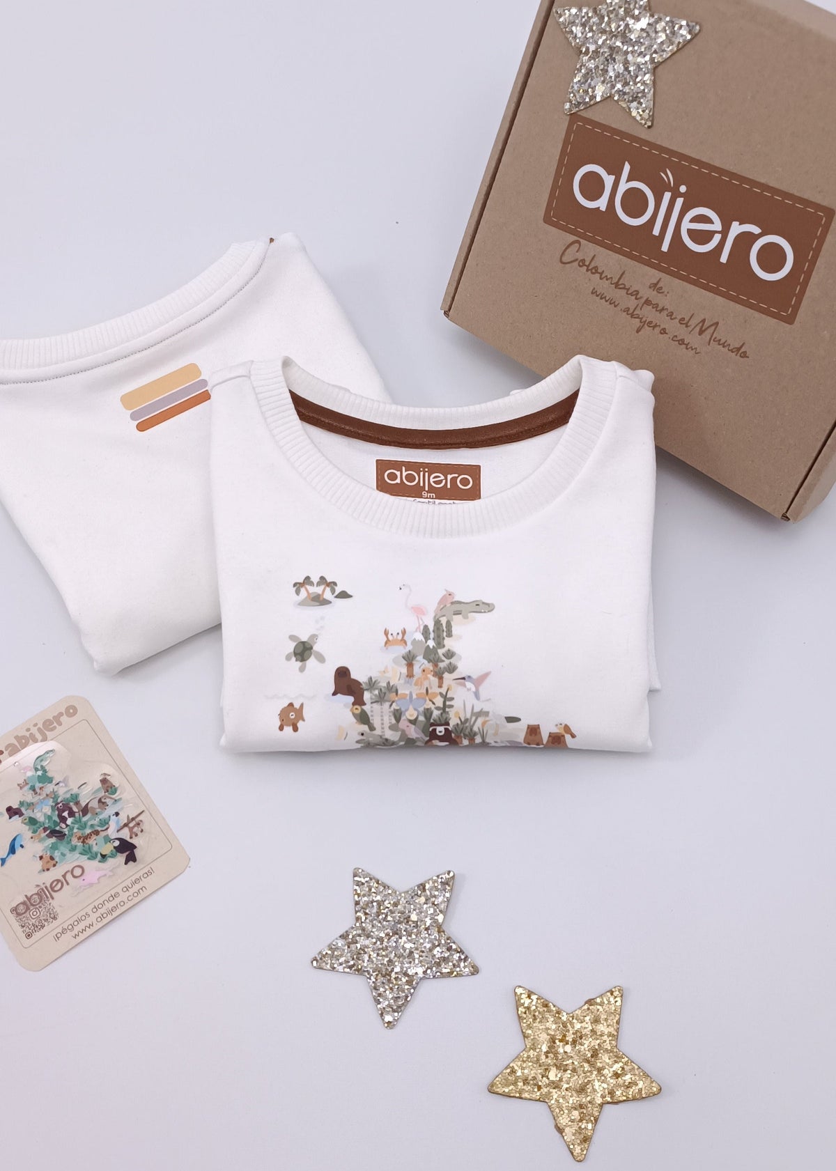 Busito estampado de biodiversidad Colombia Niño