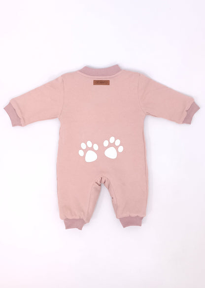 Pijama Enteriza Térmica de Algodón para bebito y bebita (unisex) – Diseño Huellitas Perrito Blanco