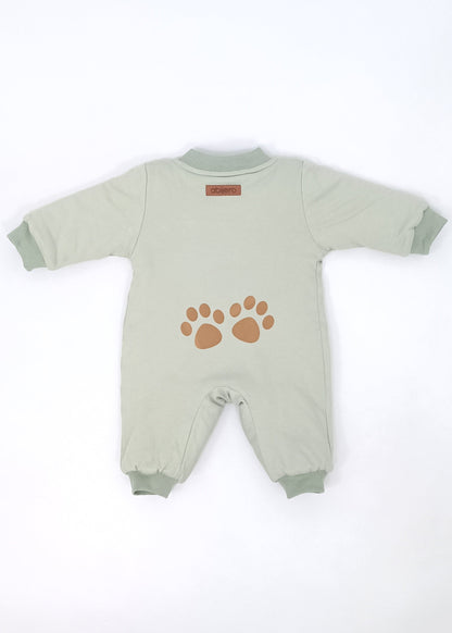 Pijama Enteriza Térmica de Algodón para bebito y bebita (unisex) – Diseño Huellitas Perrito Blanco