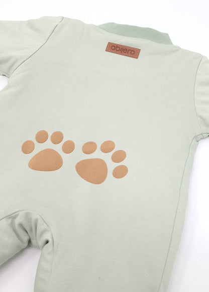 Pijama Enteriza Térmica de Algodón para bebito y bebita (unisex) – Diseño Huellitas Perrito Blanco