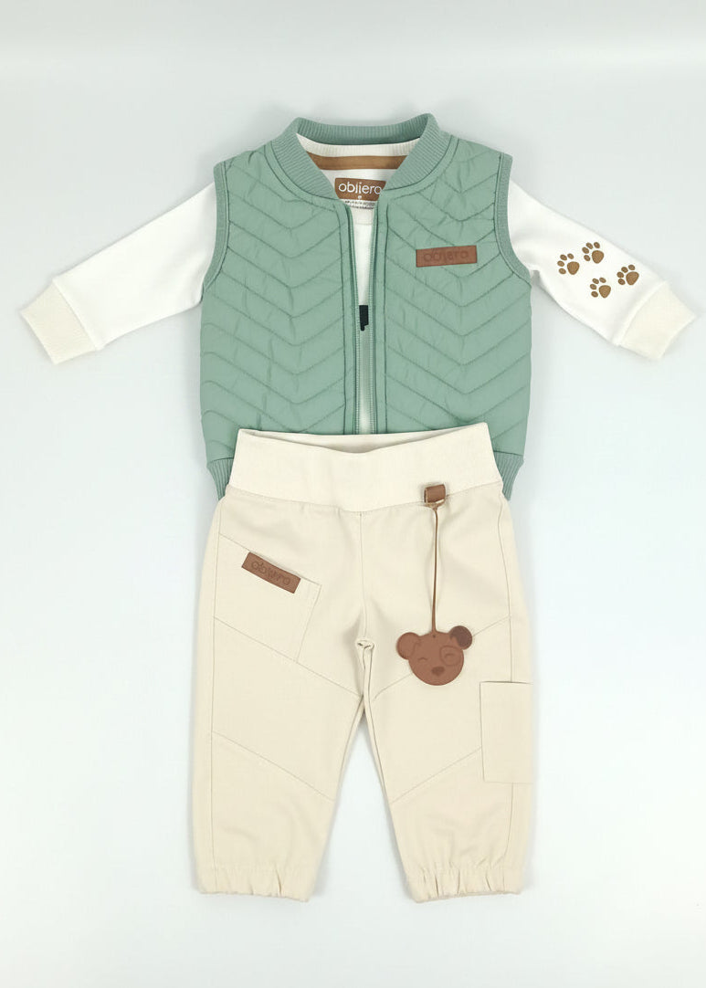 Regalo listo! Conjunto Perrito, chaleco con cargo niño