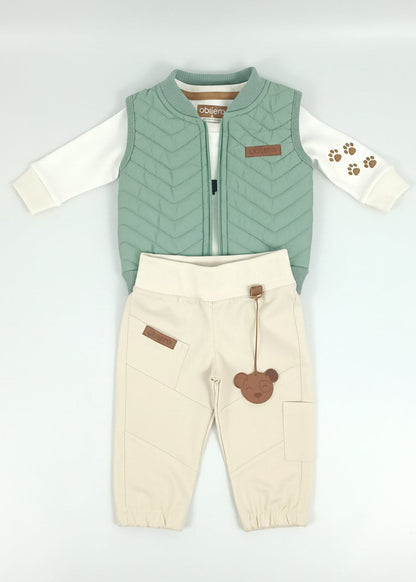 Regalo listo! Conjunto Perrito, chaleco con cargo niño