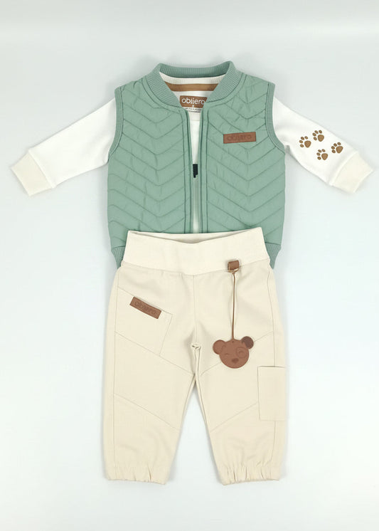 Regalo listo! Conjunto Perrito, chaleco con cargo bebito